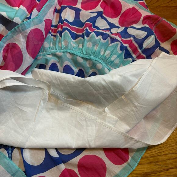 Vineyard Vines Women’s 14 Carolina Stripe Ocean Splash Maxi Dress Silk Polka Dot - Picture 9 of 10